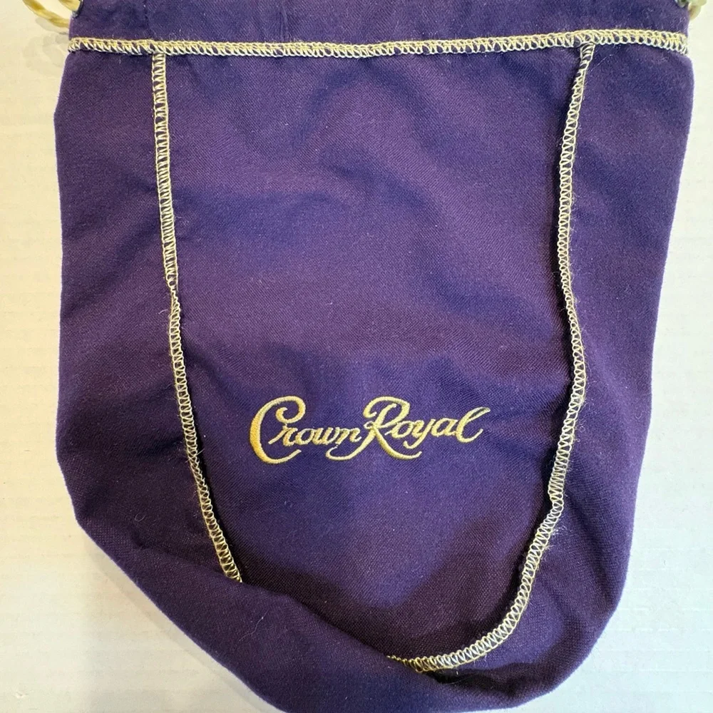 Crown Royal Purple Velvet Drawstring Bag with Gold Stitching